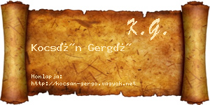 Kocsán Gergő névjegykártya